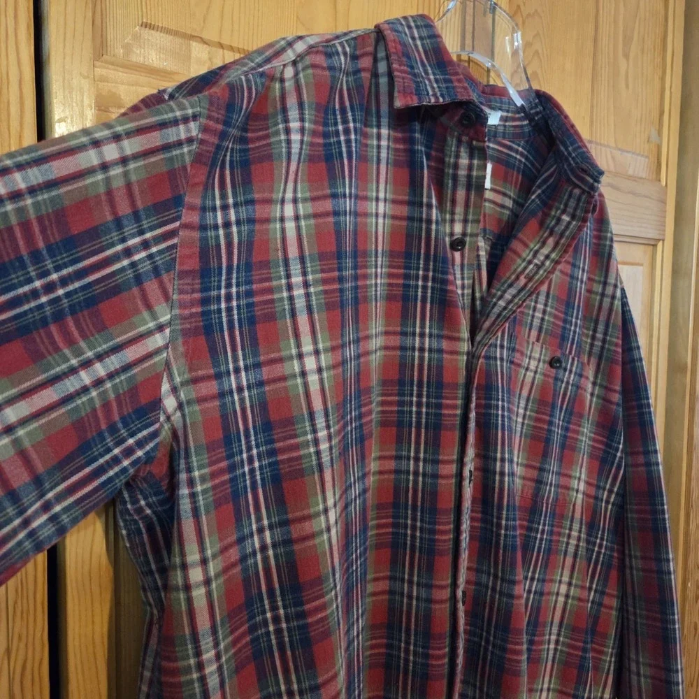 Orvis Plaid Flannel Shirt Long Sleeve Button Up Cotton Men's XL